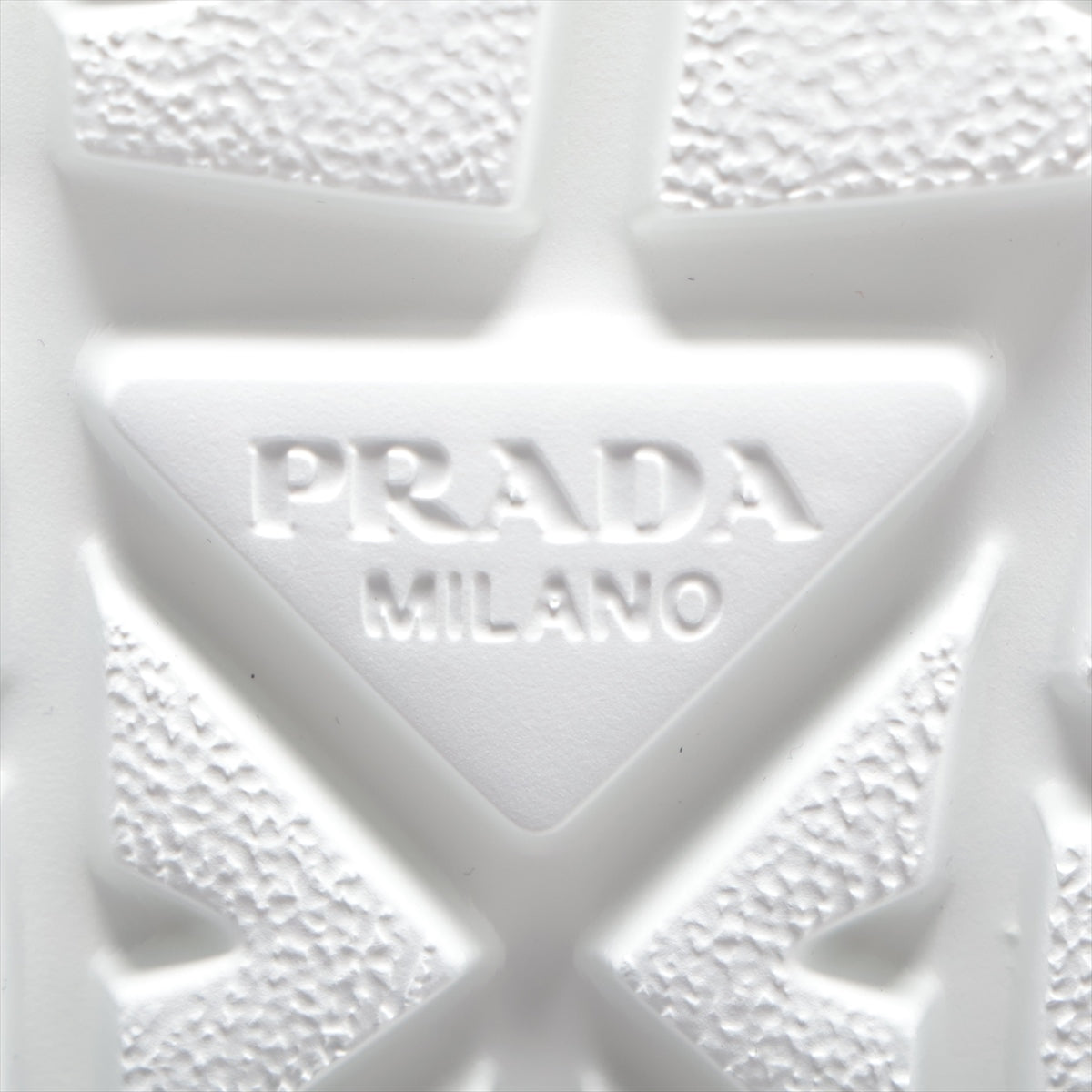 Prada Leather Sniper 36 1/2  White 1E947M Triangle Logo Boar