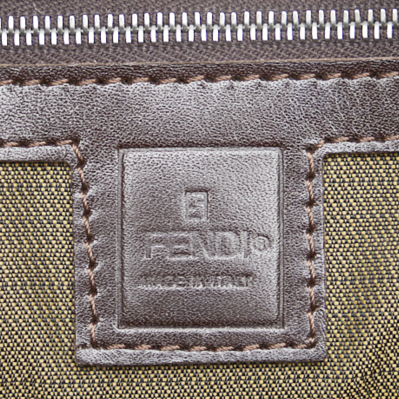 Fendi Zucca Handbag Tote Bag Brown Canvas Leather  Fendi