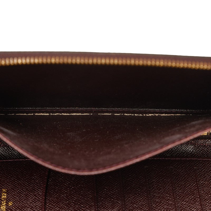 Louis Vuitton Tiger Agenda Geod Roundfassner Long Wallet M30616 Acai Berry Wine Red Leather  Louis Vuitton