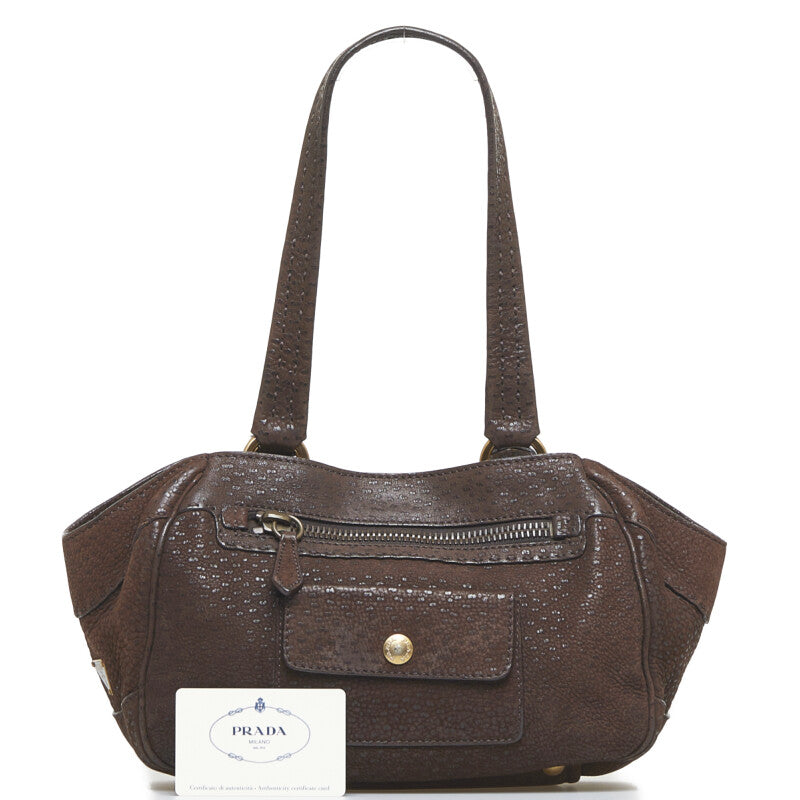 PRADA PRADA BR1977 s Bag Leather Brown