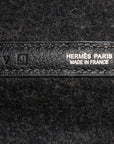HERMES Garden Party PM Tote Handbag Wool / Leather Black Ladies