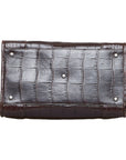 Loeb Crocodile Printed Handbags Brown Leather Ladies LOEWE []