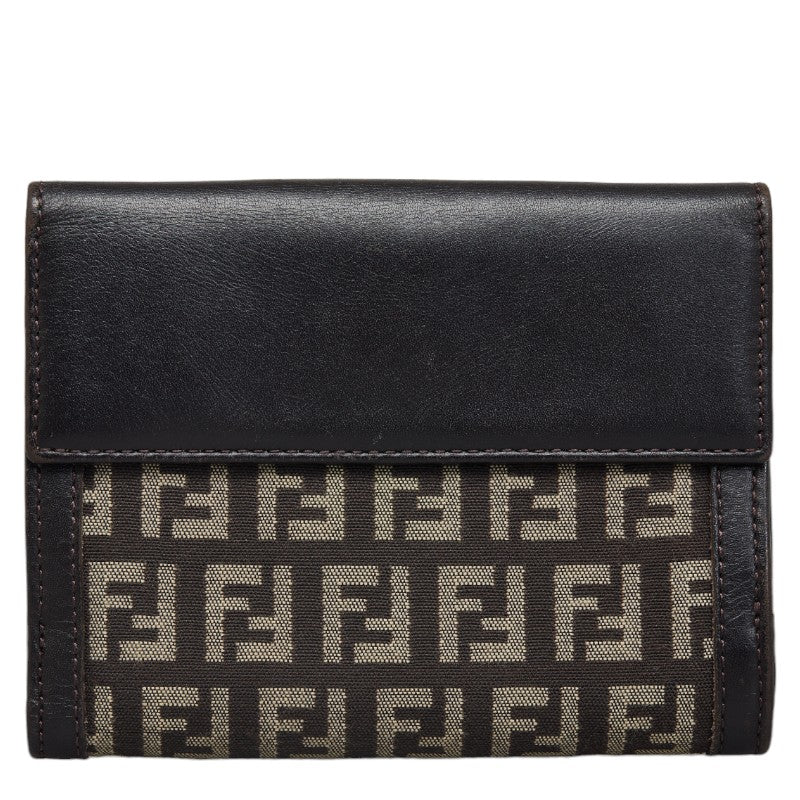 Fendi  Twin Folded Wallet M80035 Brown Canvas Leather  Fendi