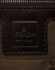 FENDI Mamma Baguette in Zucca Monogram Canvas Leather Brown