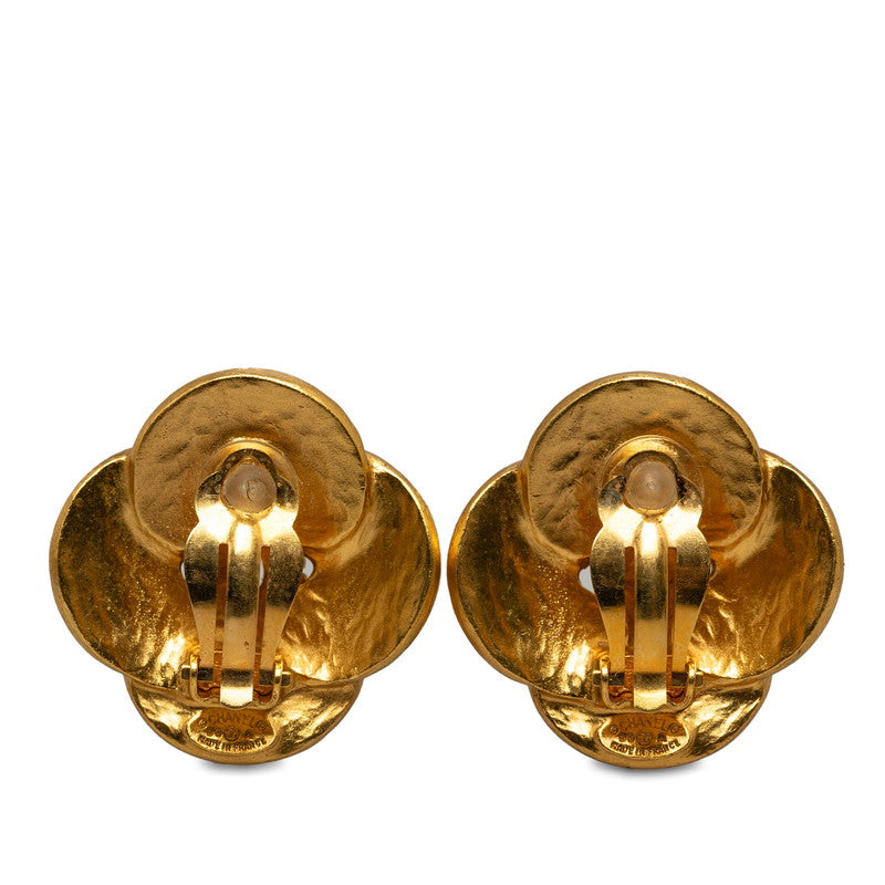 Chanel Vintage Cocomark Alabesk Clover Earring Gold Makeup  CHANEL