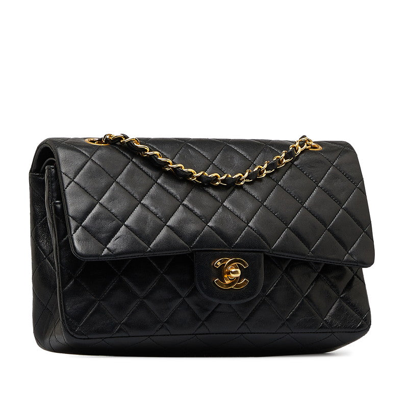 Chanel Matrace 25 Double Flap Chain Shoulder Bag Black   Chanel