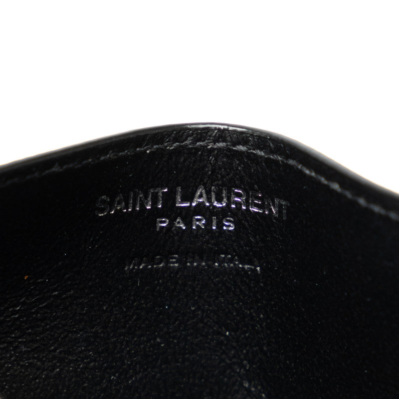 San Laurent 交織字母卡盒 423291 黑色皮革 Saint Laurent