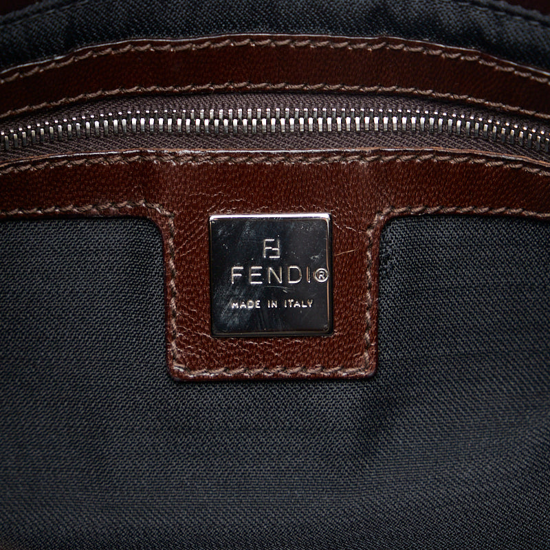 Fendi Manma Bucket One-Shoulder Bag Brown Canvas Leather Ladies Fendi
