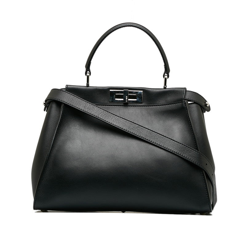 Fendi Peekaboo Monster Handbags 2WAY 8BN290 Black Leather Ladies