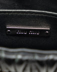 Miu Miu Mini Tote Handbag 5BA220 Leather Black Ladies