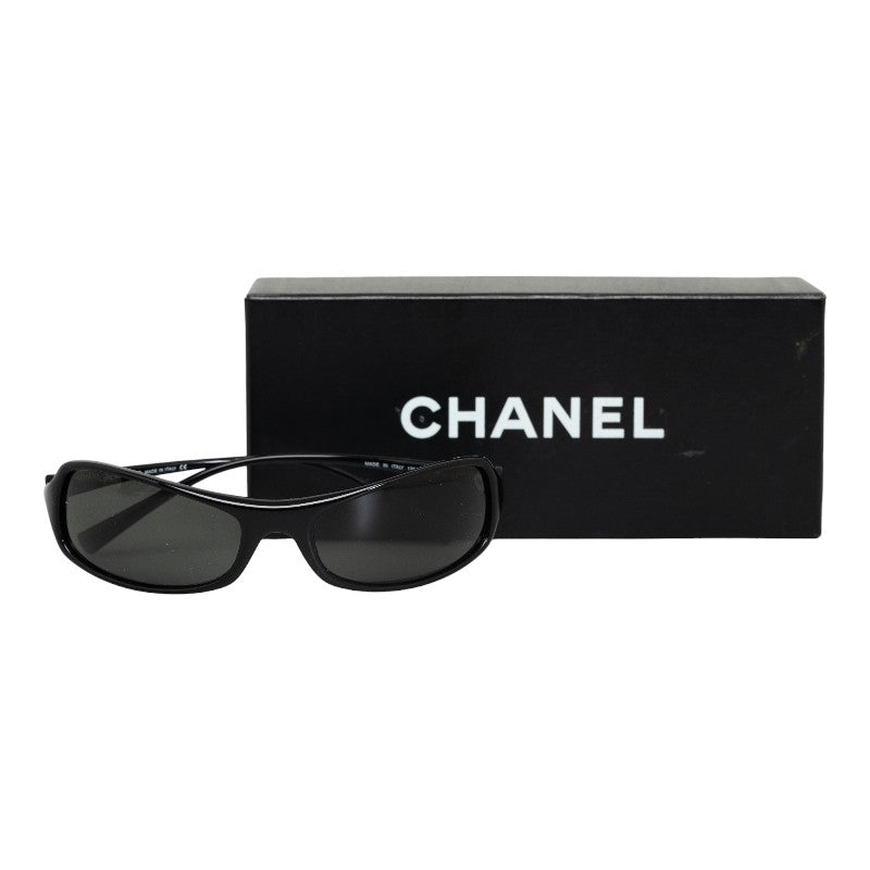 CHANEL 13545 94305 Sunscreen Glasses Plastic Black