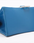 BALENCIAGA Mini Hourglass Handbag in Leather Blue 637372