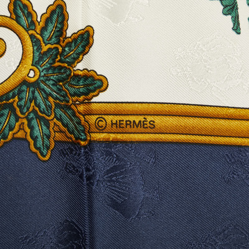 Hermes Carré 90 Joies d&#39;Hiver Winter Pleasure carf Blue Multicolor Silk  Hermes