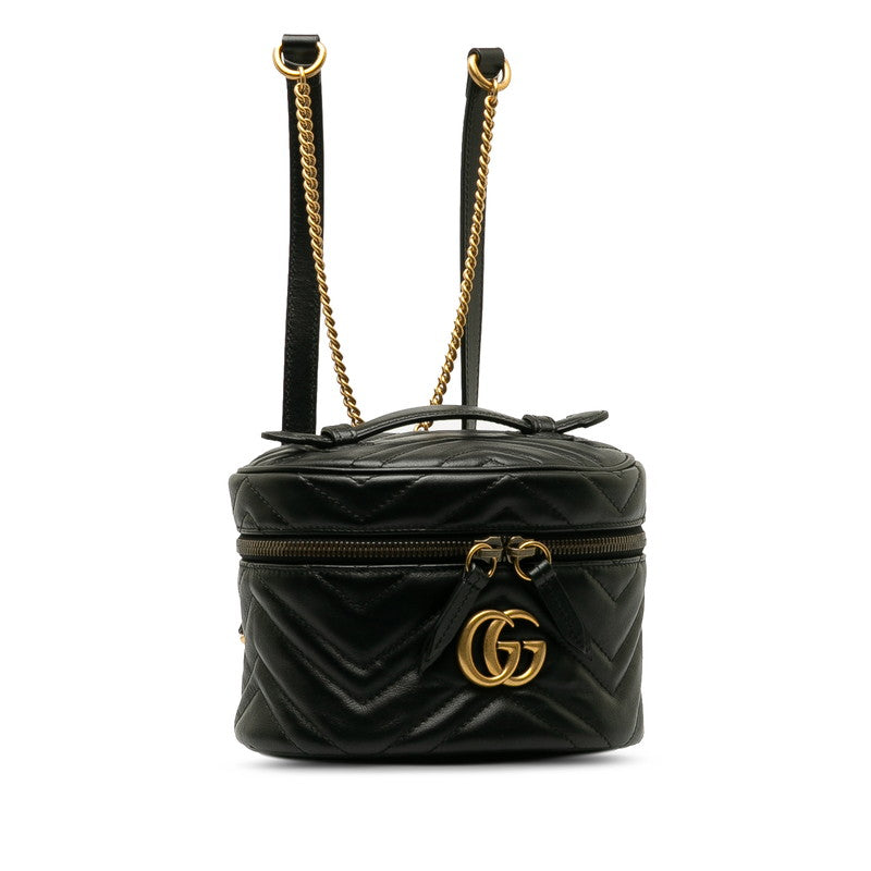 Gucci GG Marmont Mini Backpack 598594 Black Leather Women’s