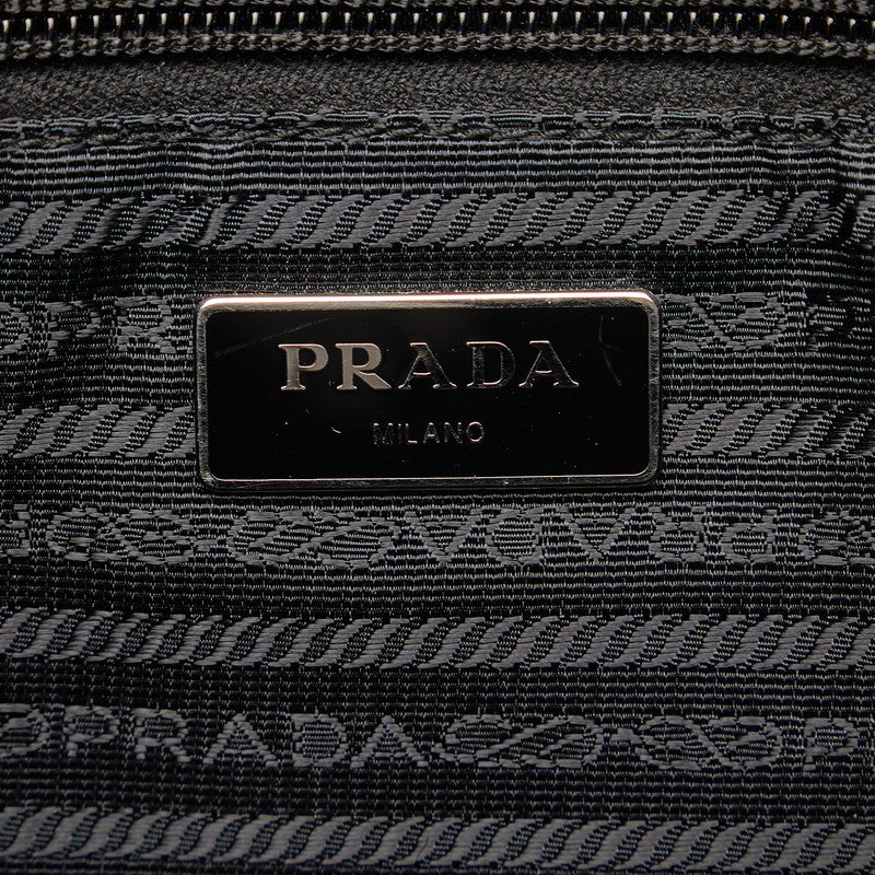 Prada Triangle Logo Plate Logos Sliding Shoulder Bag VA0951 Black Nylon Leather Ladies PRADA [Middle] Ladies