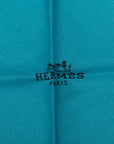 Hermes Rosacea Logo carf Blue Casimir Silk  Hermes