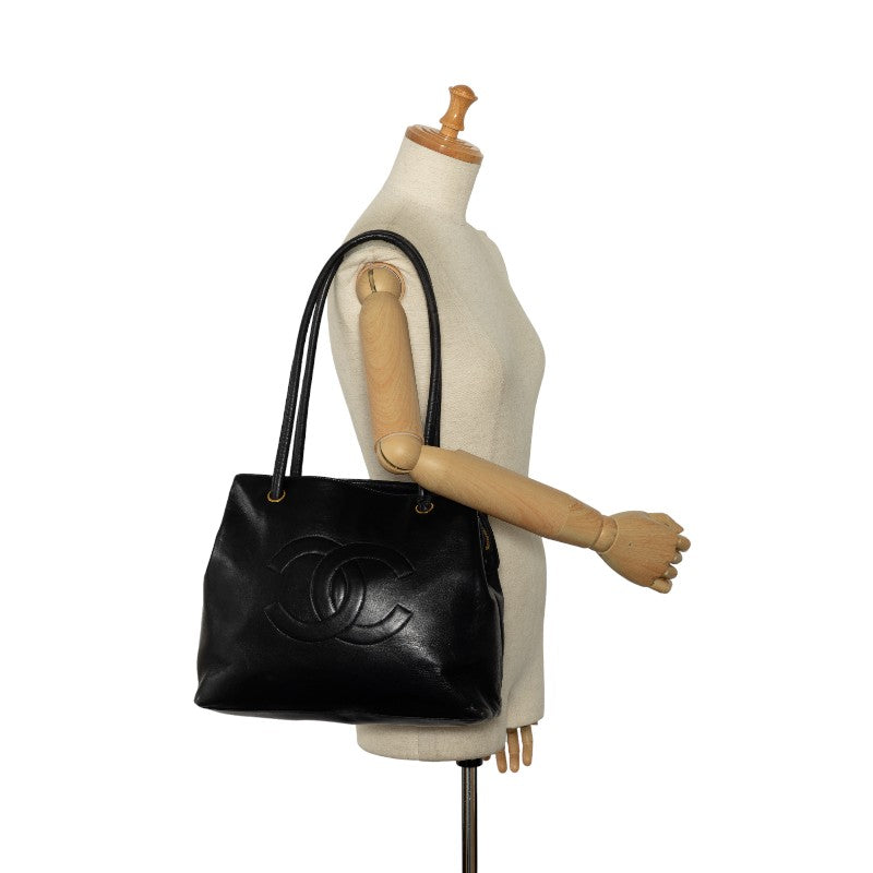 Chanel Cocomark  Bag houlder Bag Black Leather Lady Chanel