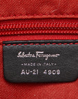 Salvatore Ferragamo Gantiini s Bag AU-21 4909 Black Linen Leather Ladies Salvatore Ferragamo