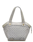 LOEWE Anagram Tote Bag in Canvas Leather Leather Silver