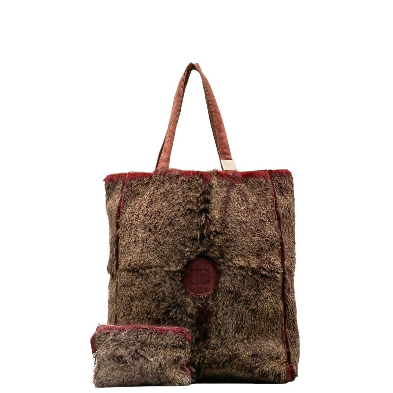 Chanel Cocomark Tote Bag Shoulder Bag Brown Ladies