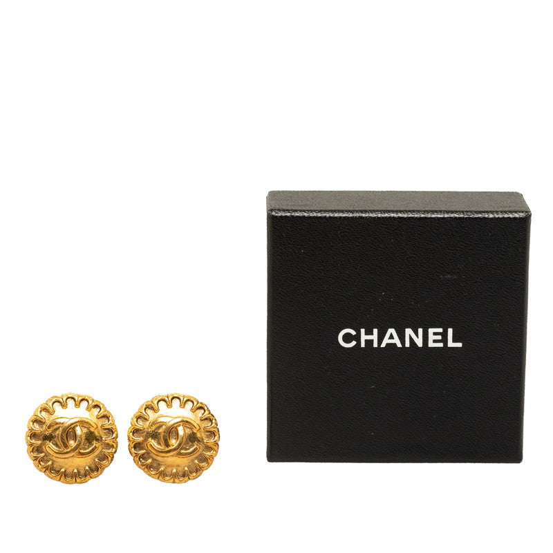 CHANEL Coco Mark Earrings Plated Gold Women's