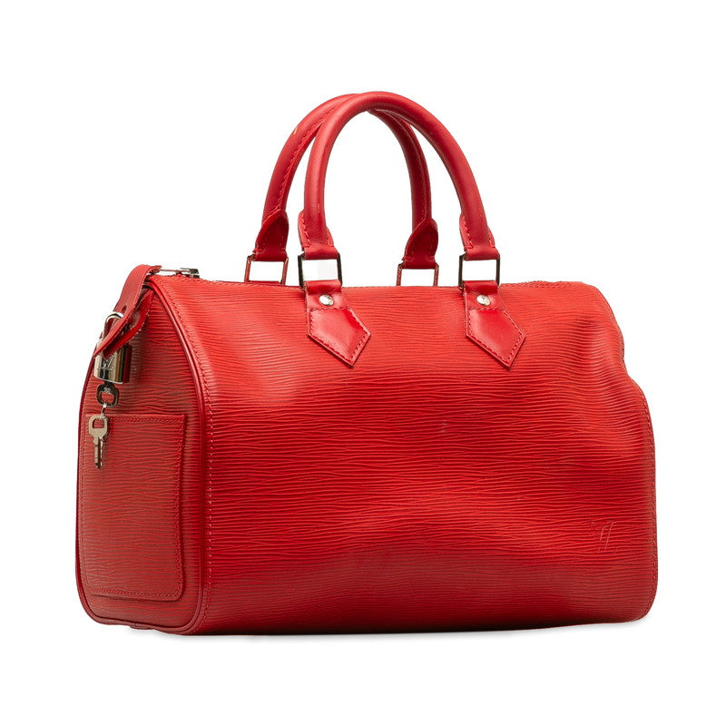 Louis Vuitton Speedy 25 Handbag Mini Boston Bag M43017 Castilian Red Leather  Louis Vuitton
