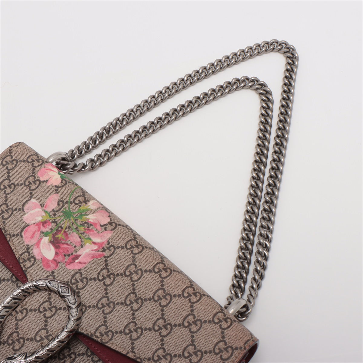 Gucci GG Bloom's Dionysus PVC Chain Shoulder Bag Beige× Pink 400249