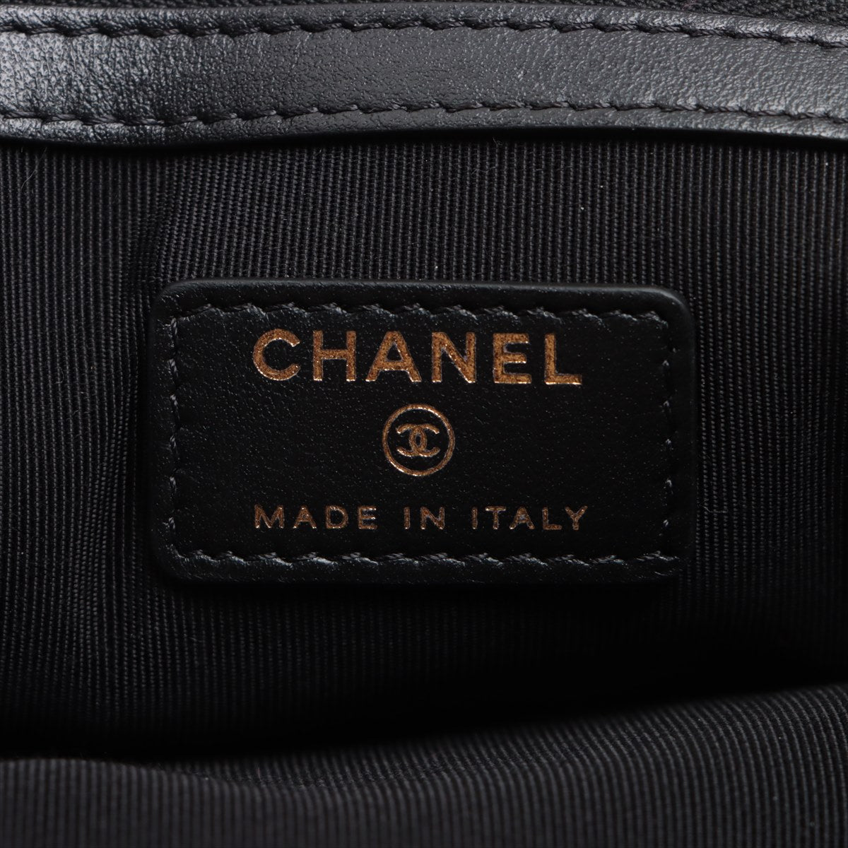 Chanel Boy Chanel Caviar S Clutch Bag Black Gold  25th