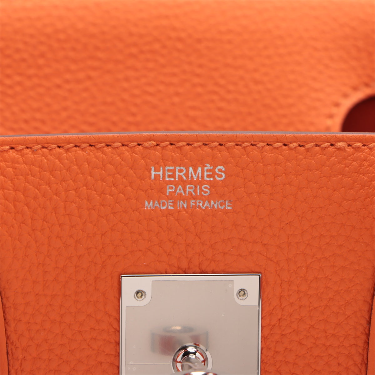 Hermes Bur 30 Togo Orange Mini Silver Gold