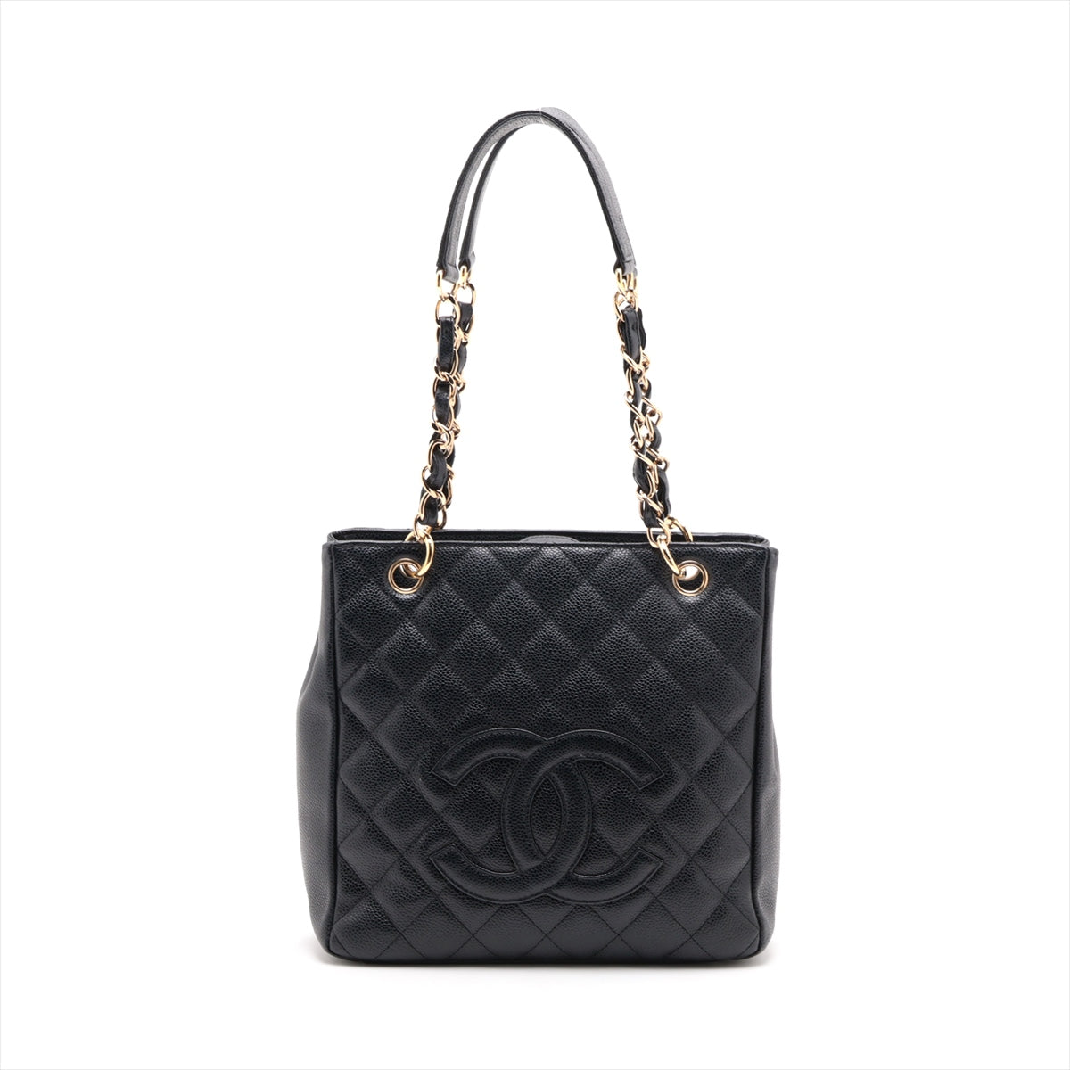 Chanel PST Caviar S Tote Top Bag Black Gold  8th