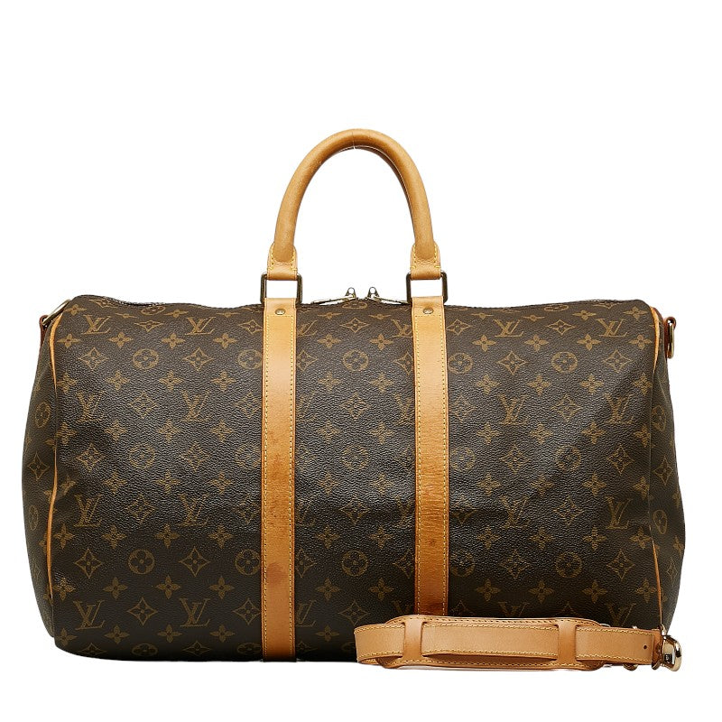 Louis Vuitton Monogram Keepall Bandrier 45 Boston Bag Handbag Shoulder Bag 2WAY M41418 Brown PVC Leather  Louis Vuitton