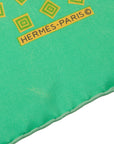 Hermès Carré 45 Putiquaire Scarf Emerald Green Yellow Silk Ladies Hermès