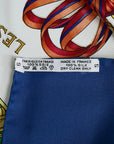 Hermes Carré 90 Horse Ribbon Les Rubans du Cheval carf Blue Gold Silk  Hermes