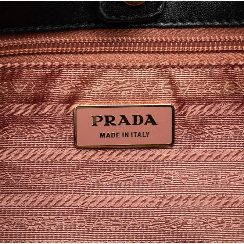 PRADA Ribbon Tote Bag in Nylon Black Ladies