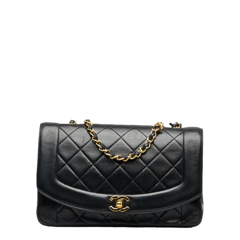 Chanel Mattress Diana 25 Chain houlder Bag Black Leather Lady Chanel