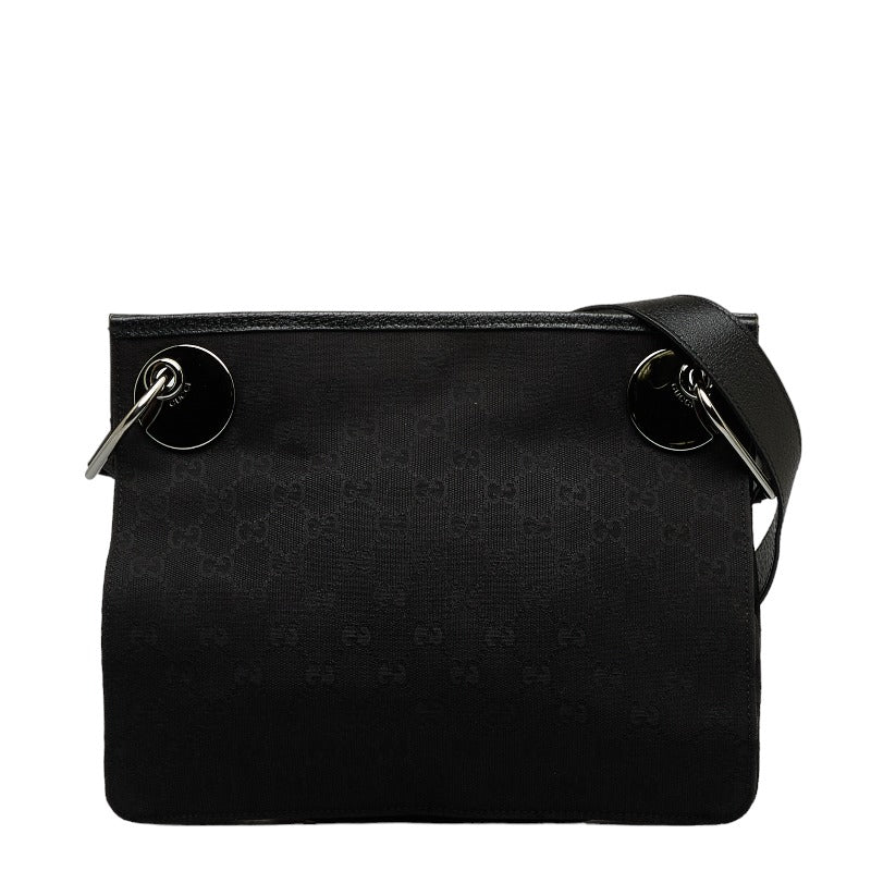 Gucci GG Canvas  Shoulder Bag 120841 Black Canvas Leather Ladies Gucci