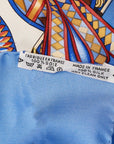 Hermes Carré 90 Les Rubans du Cheval Horse Ribbon carf Blue Multicolor Silk  Hermes