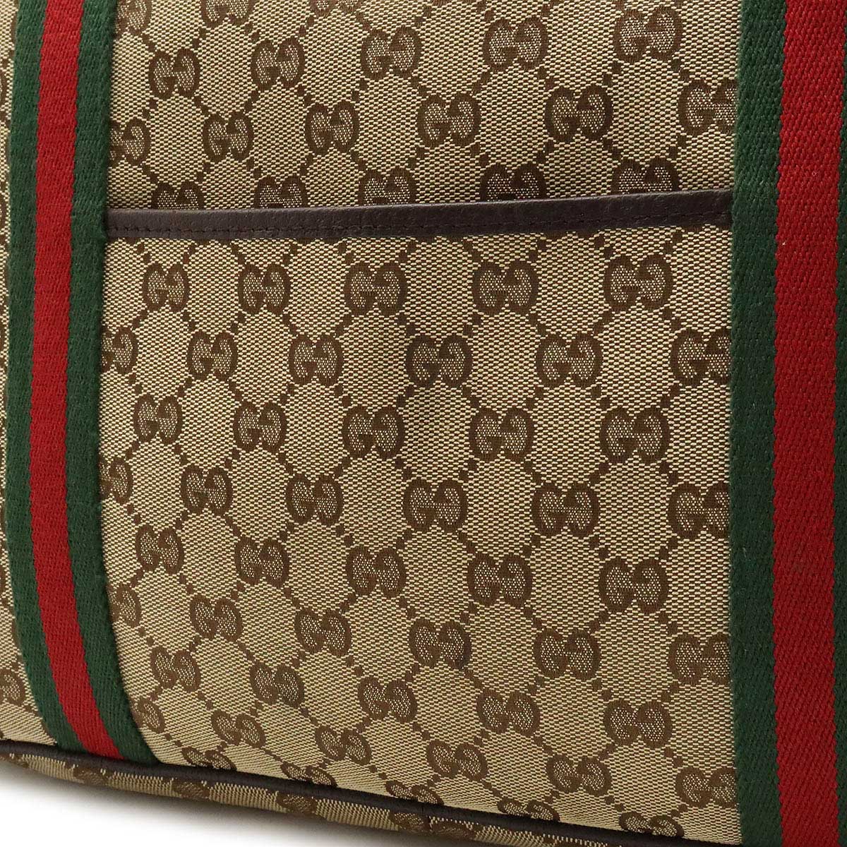 GUCCI GUCCI Gucci GG canvas shelly line  bag shoulder bag shoulder leather carcass dark brown tea 189753