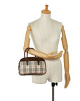 Burberry Nova Check Handbag Beige Canvas Leather Ladies