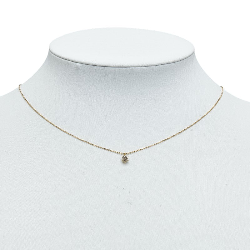 K18YG yellow gold diamond 0.23ct one-piece necklace ladies