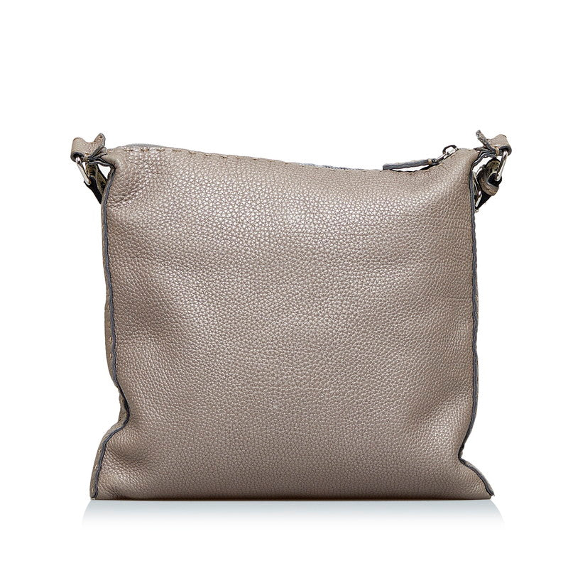 FENDI FENDI 8BT109 Shoulder Bag Leather Gray