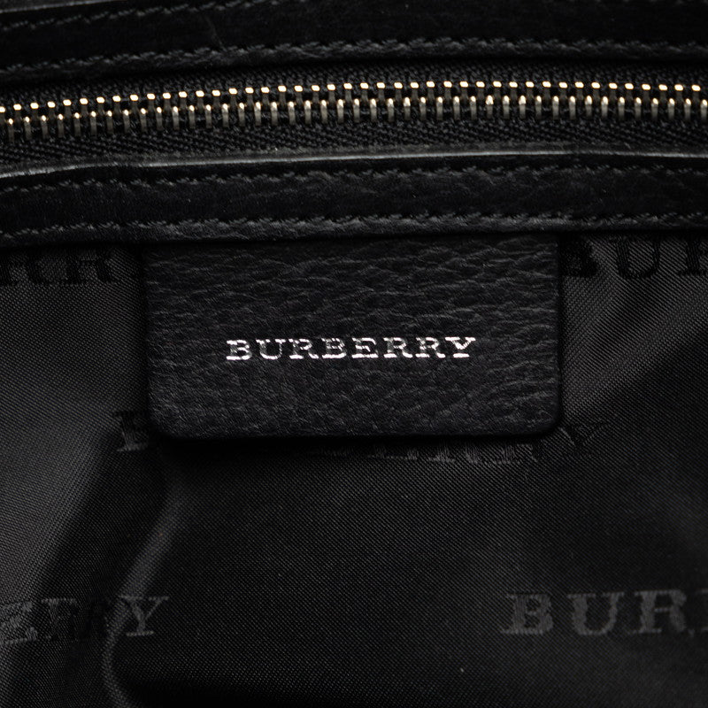 Burberry Nova Check  One-Shoulder Bag Black Multicolor Leather Canvas