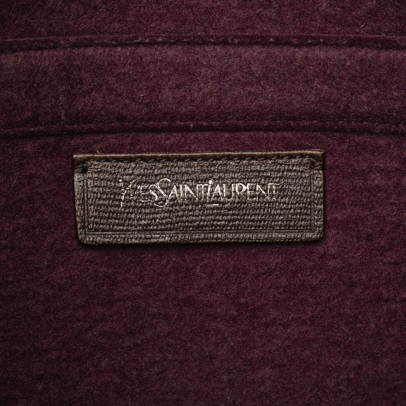 Saint Laurent 包包單肩包珍珠酒紅色羊毛皮革