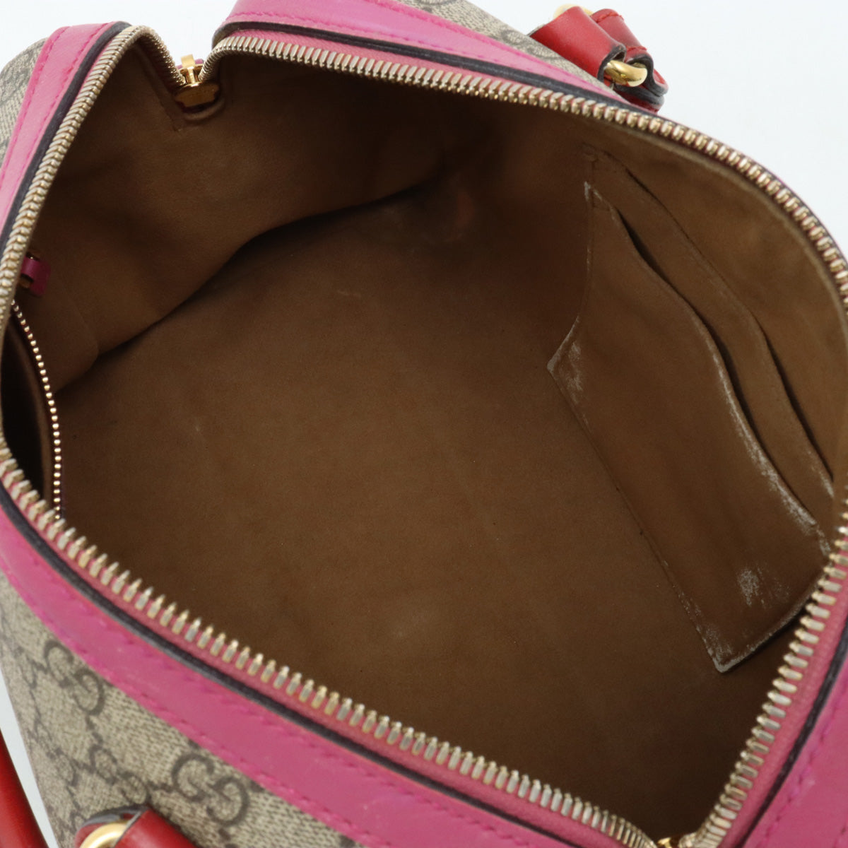 GUCCI Gucci GG Spring Handbag Mini Boston Bag 2WAY Shoulder Bag Leather Beige Pink Red Gold  409529 Blumin