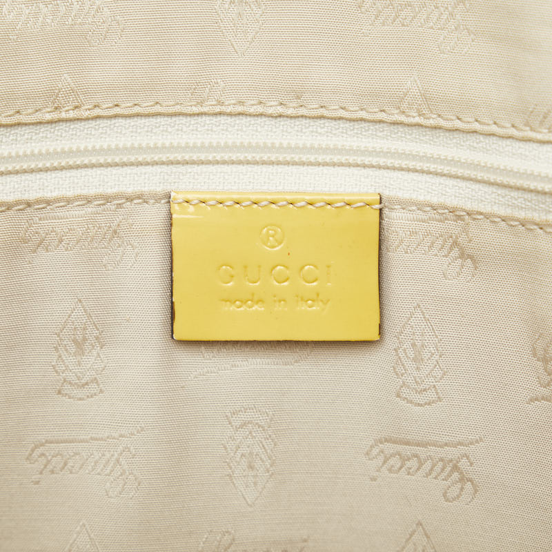 Gucci GG canvas sherry line Tote bag shelter bag 211971 beige yellow canvas patenter leather ladies GUCCI
