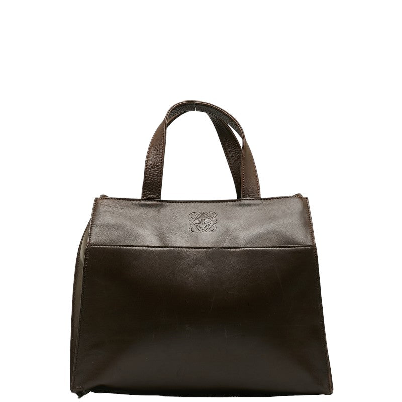 LOEWE Anagram Handbag in Brown Leather