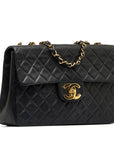 Chanel Decamatrasse 34 Cocomark ingle Flap Chain Shoulder Bag Black   CHANEL