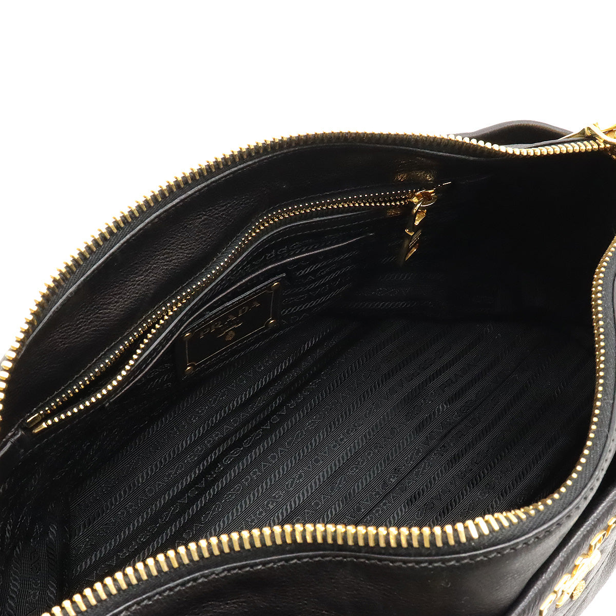 PRADA Prada Handbags 2WAY Shoulder Bags Sliding Leather NERO Black Black Gold  BL0792