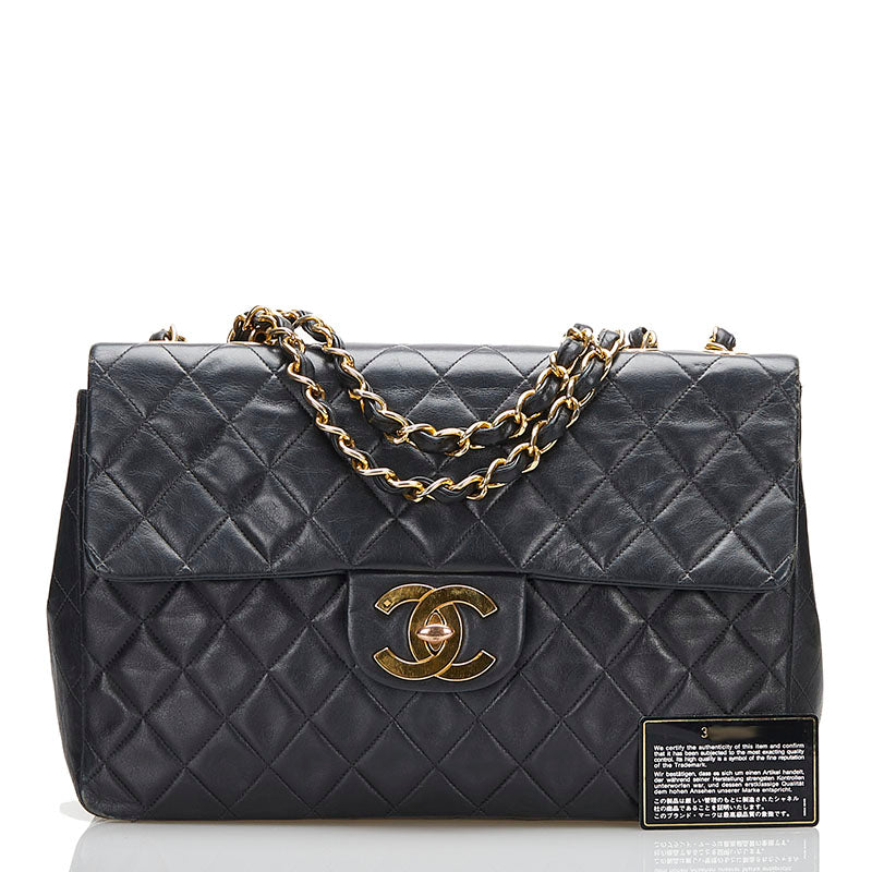 Chanel Mattress 34  Chain houlder Bag  Bag Black Gold   CHANEL