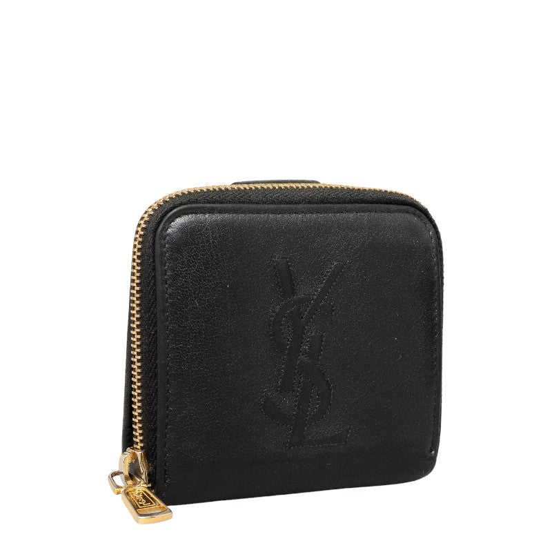 Saint Laurent Coin Wallet in Calf Leather Black GUE568985